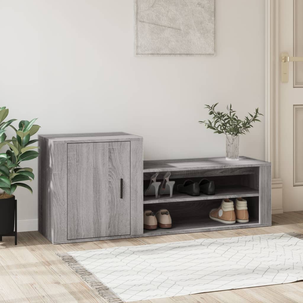 Schuhschrank Grau Sonoma 130x35x54 cm Holzwerkstoff