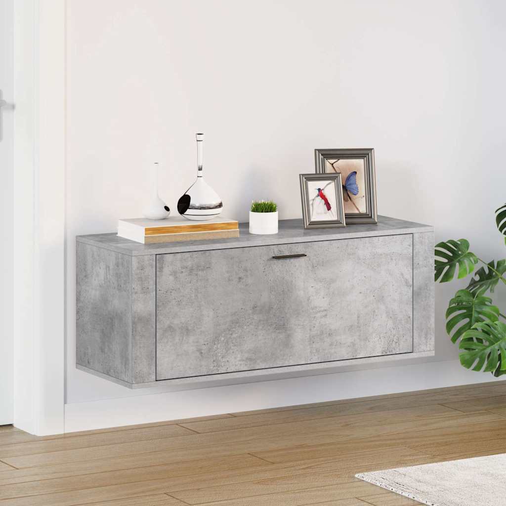 Wand-Schuhschrank Betongrau 100x35x38 cm Holzwerkstoff