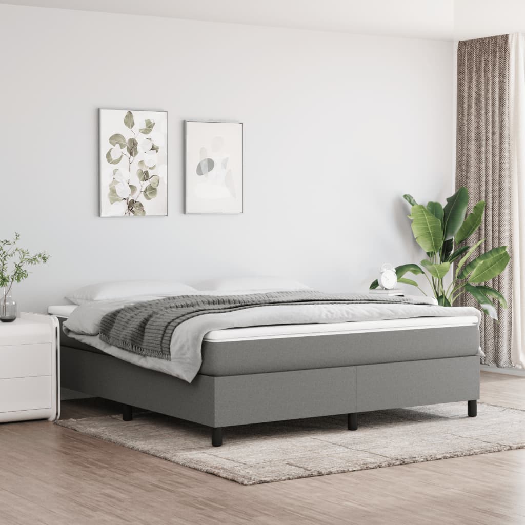 Bettgestell ohne Matratze Dunkelgrau 180x200 cm Stoff