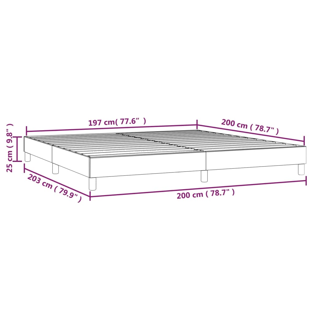Bettgestell ohne Matratze Schwarz 200x200 cm Stoff