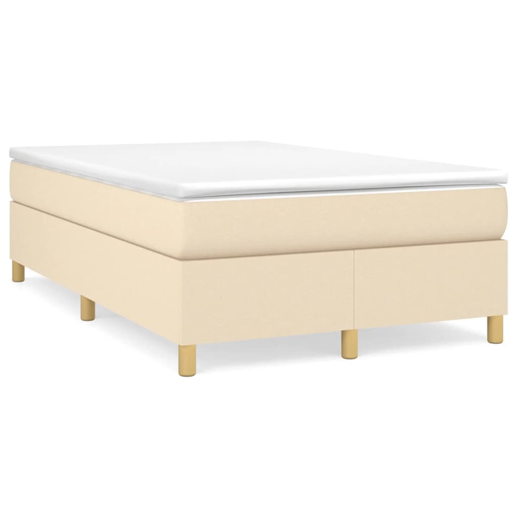 Bettgestell ohne Matratze Creme 120x200 cm Stoff