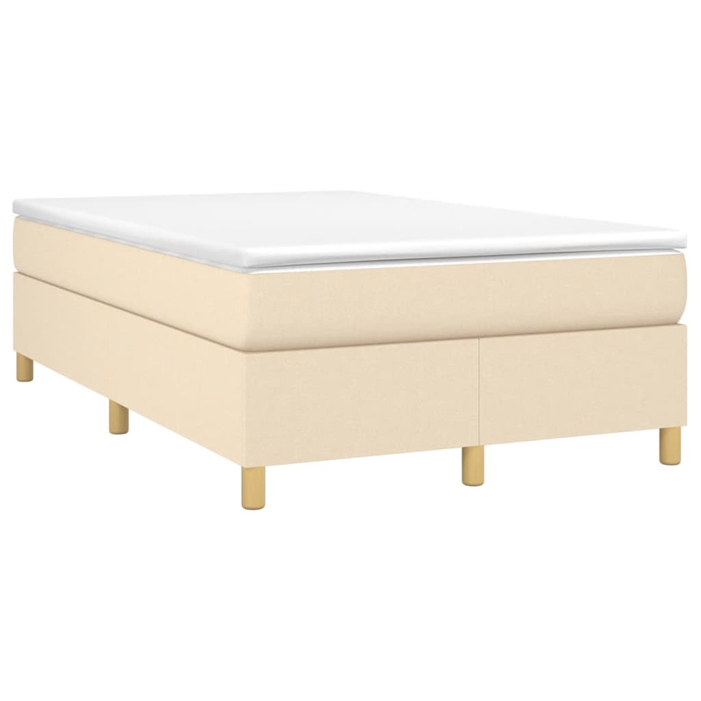 Bettgestell ohne Matratze Creme 120x200 cm Stoff