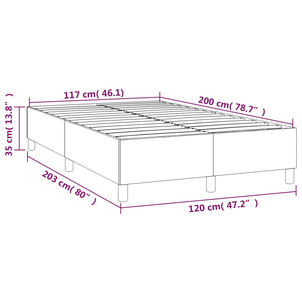Bettgestell ohne Matratze Creme 120x200 cm Stoff