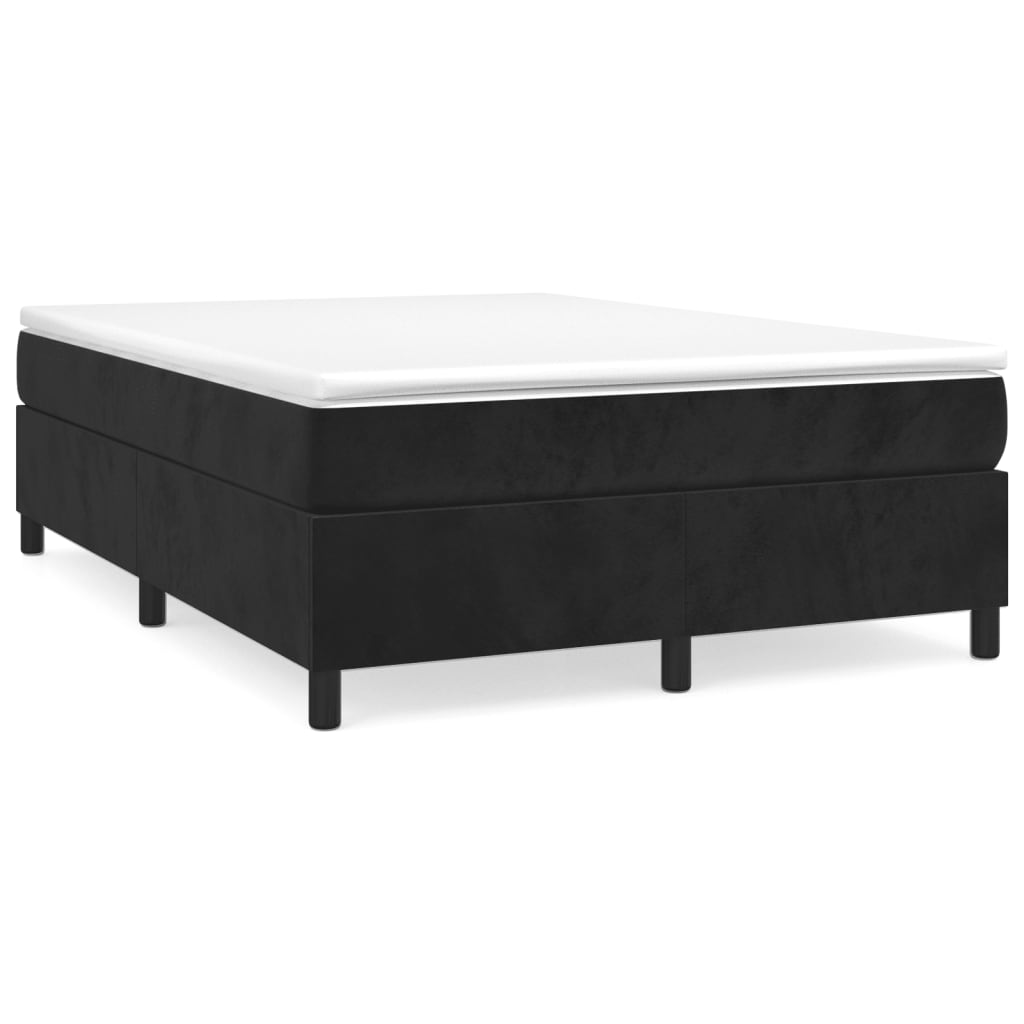 Bed frame without mattress Black 140x190 cm Velvet
