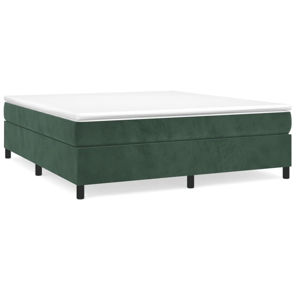Bettgestell ohne Matratze Dunkelgrün 200x200 cm Samt