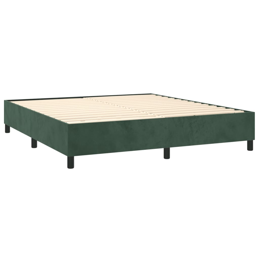 Bettgestell ohne Matratze Dunkelgrün 200x200 cm Samt