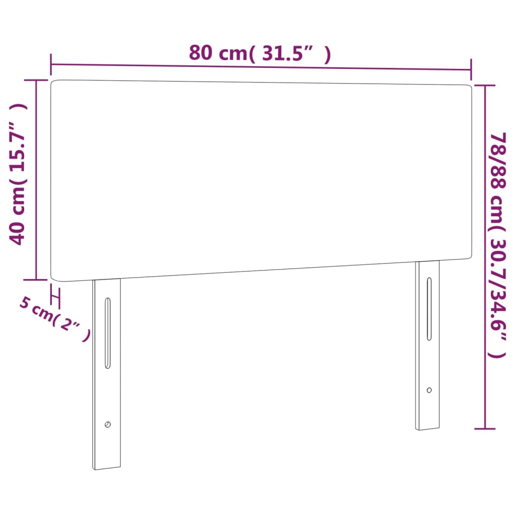 LED Kopfteil Creme 80x5x78/88 cm Kunstleder