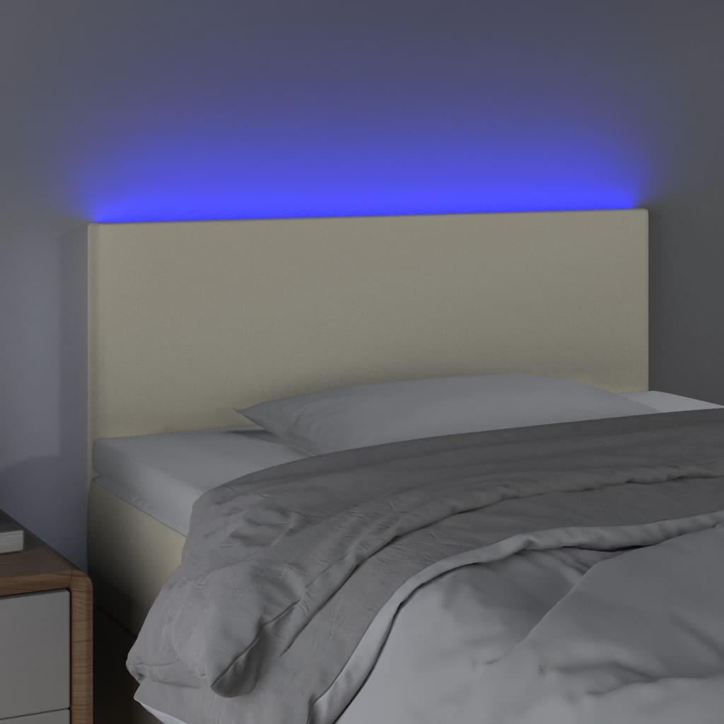 LED Kopfteil Creme 90x5x78/88 cm Kunstleder