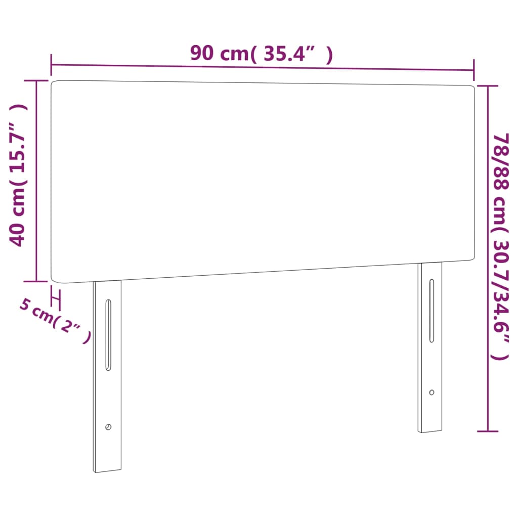 LED Kopfteil Creme 90x5x78/88 cm Kunstleder
