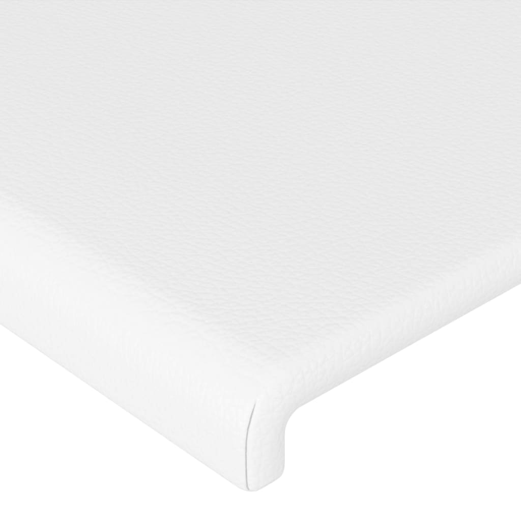 LED Kopfteil Weiß 200x5x78/88 cm Kunstleder
