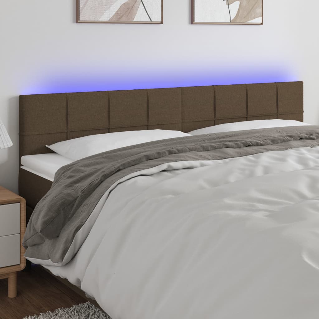 LED Kopfteil Taupe 160x5x78/88 cm Stoff