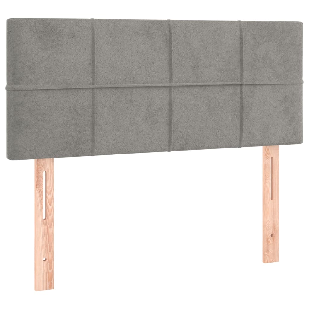 LED Kopfteil Hellgrau 80x5x78/88 cm Samt