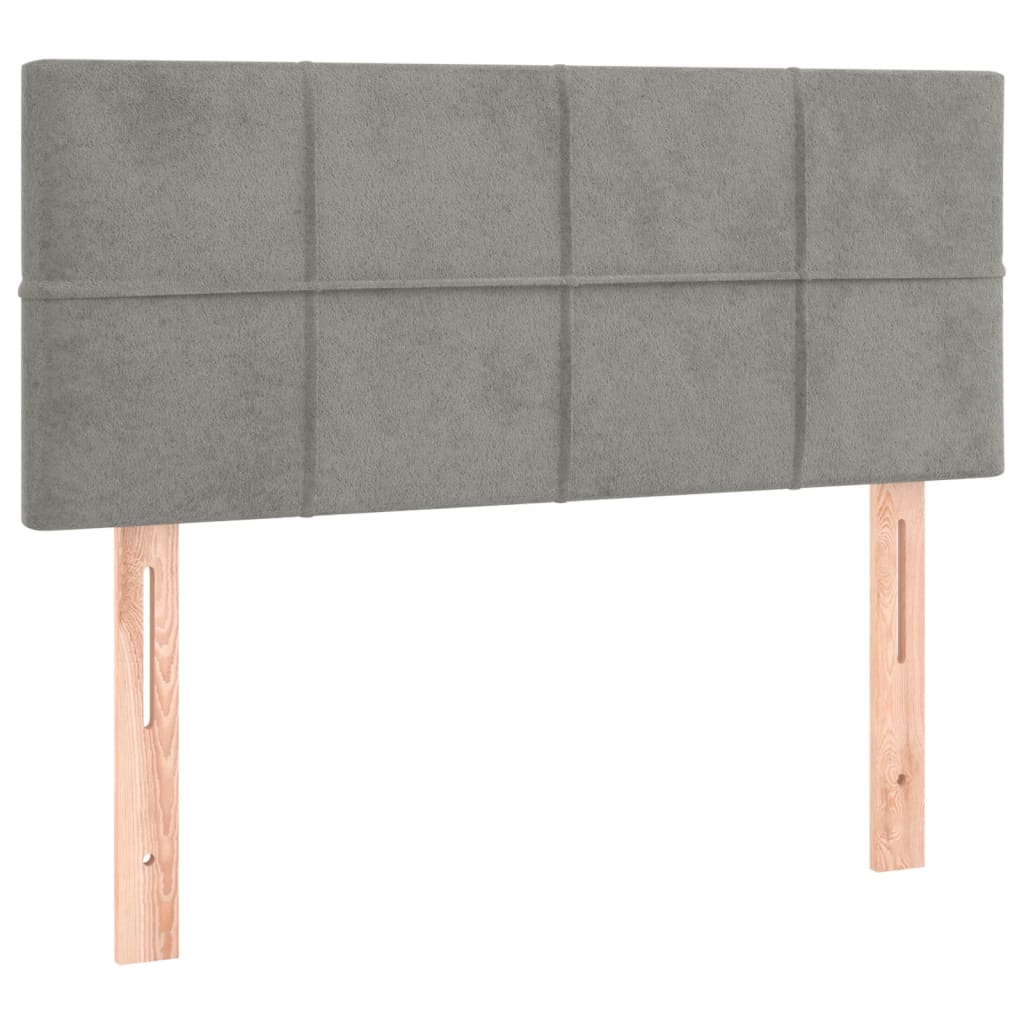 LED Kopfteil Hellgrau 90x5x78/88 cm Samt