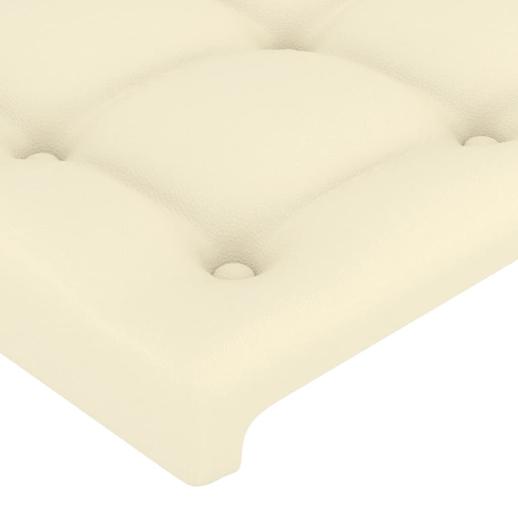 LED Kopfteil Creme 144x5x78/88 cm Kunstleder