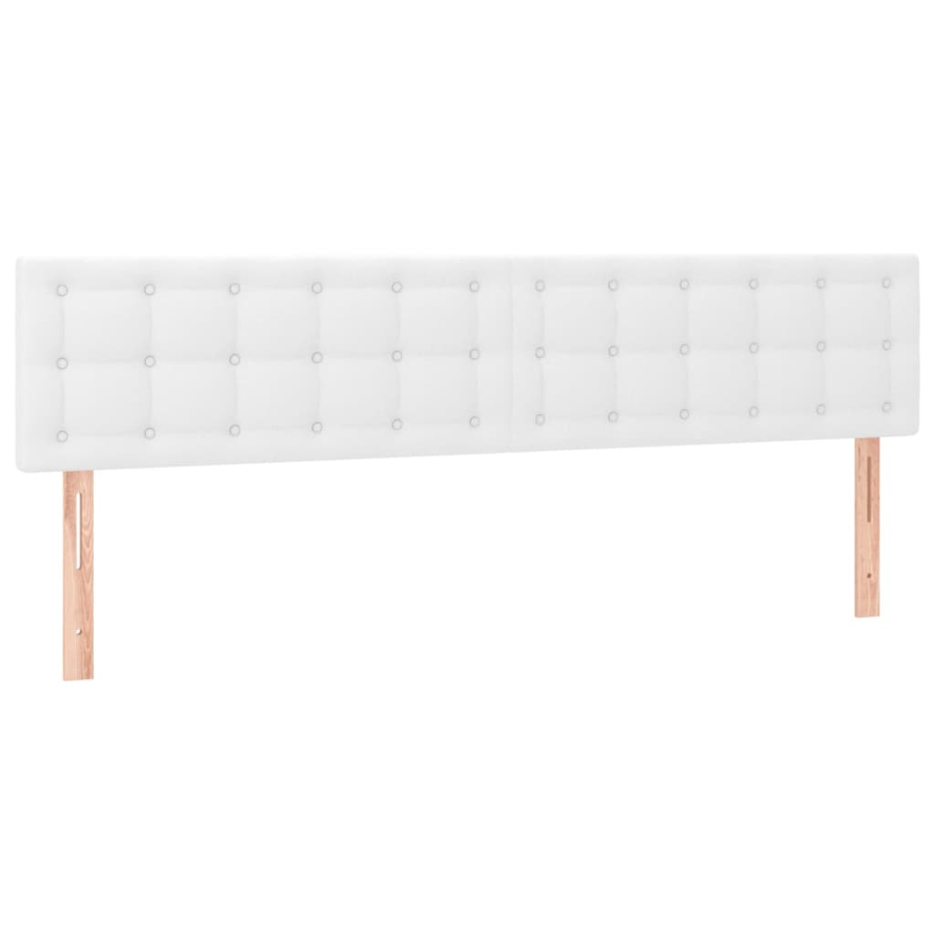LED Kopfteil Weiß 160x5x78/88 cm Kunstleder