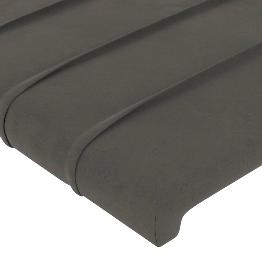 LED Kopfteil Dunkelgrau 160x5x78/88 cm Samt