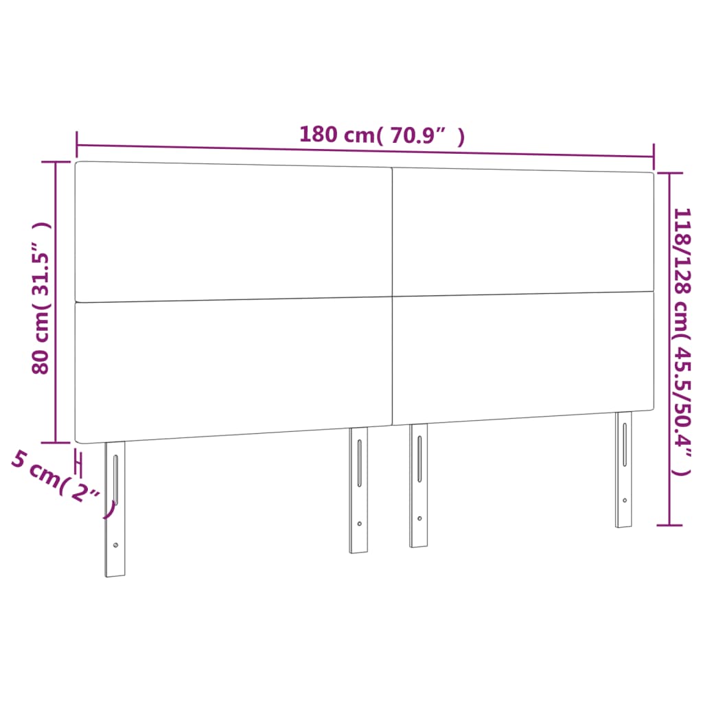 LED Kopfteil Dunkelgrün 180x5x118/128 cm Samt