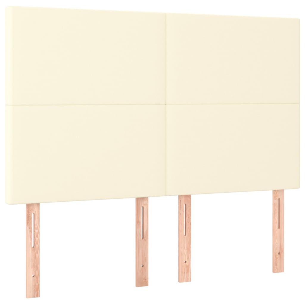 LED Kopfteil Creme 144x5x118/128 cm Kunstleder