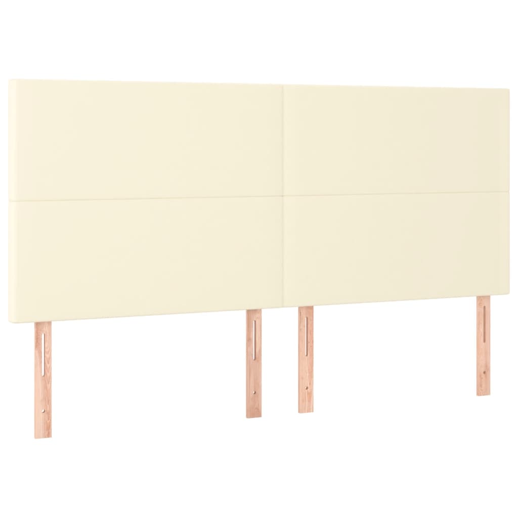 LED Kopfteil Creme 180x5x118/128 cm Kunstleder