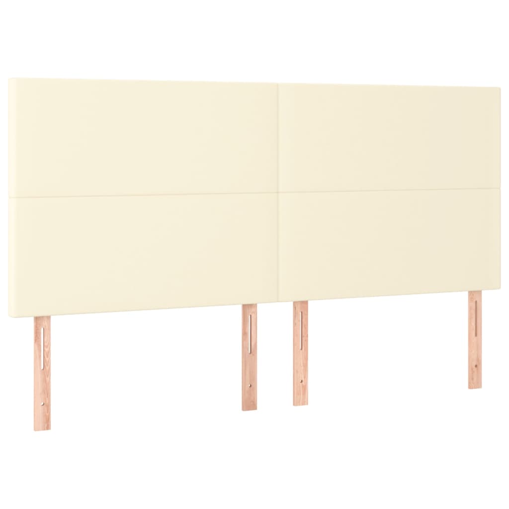 LED Kopfteil Creme 200x5x118/128 cm Kunstleder