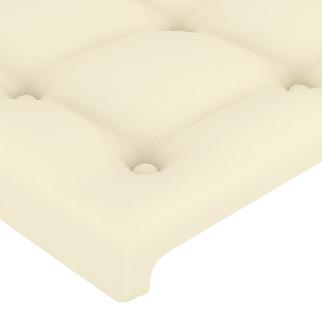 LED Kopfteil Creme 90x5x118/128 cm Kunstleder