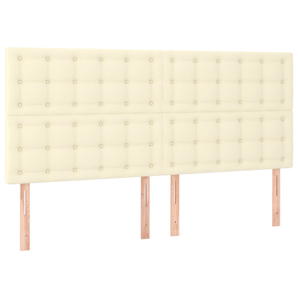 LED Kopfteil Creme 160x5x118/128 cm Kunstleder