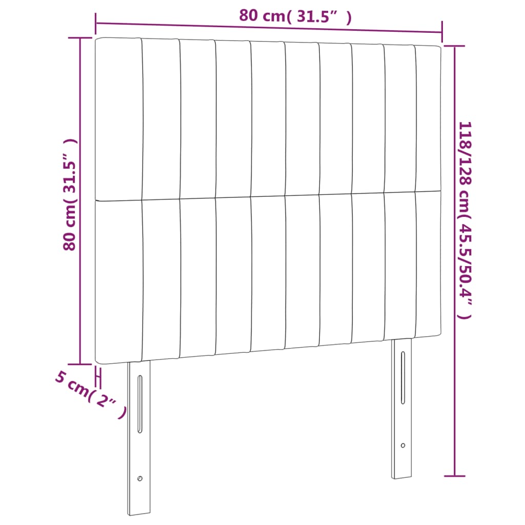 LED Kopfteil Dunkelblau 80x5x118/128 cm Samt
