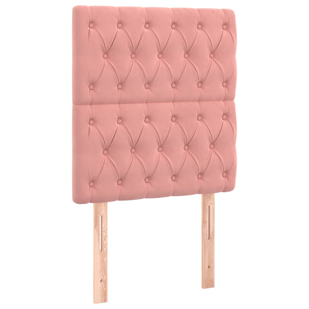 LED Kopfteil Rosa 80x7x118/128 cm Samt
