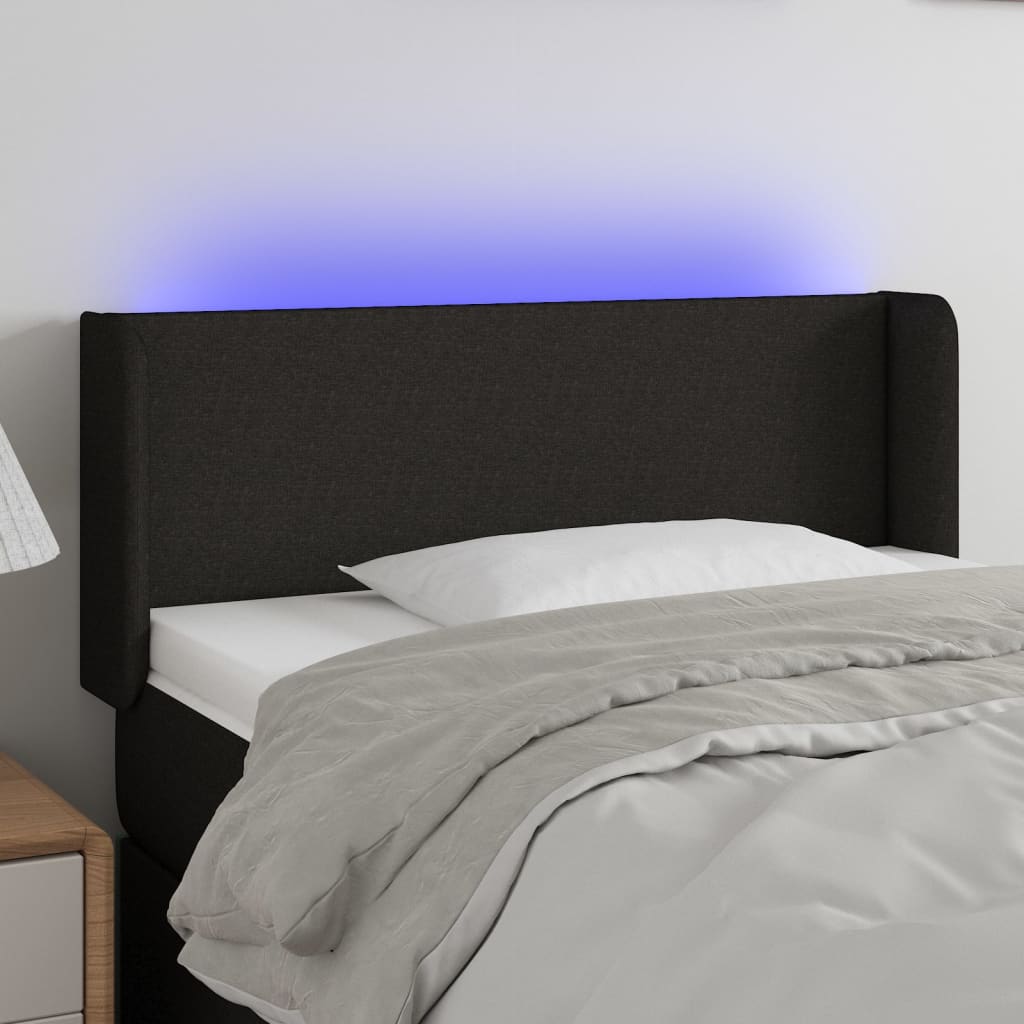 LED Kopfteil Schwarz 93x16x78/88 cm Stoff