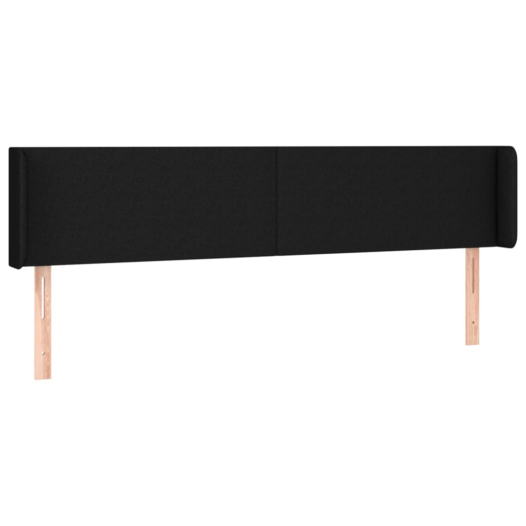 LED Kopfteil Schwarz 203x16x78/88 cm Stoff