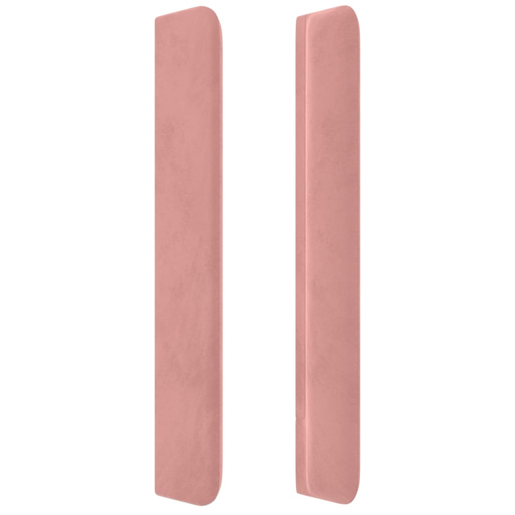 LED headboard pink 163x16x118/128 cm velvet