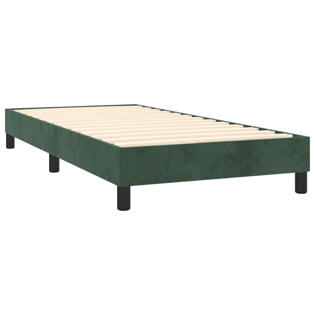Box spring bed with mattress dark green 100x200 cm velvet