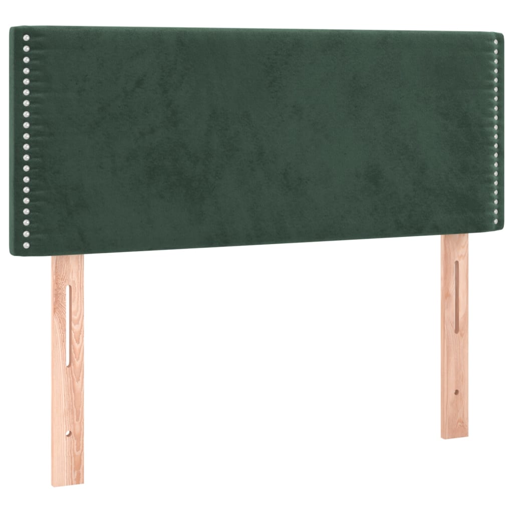 Box spring bed with mattress dark green 100x200 cm velvet