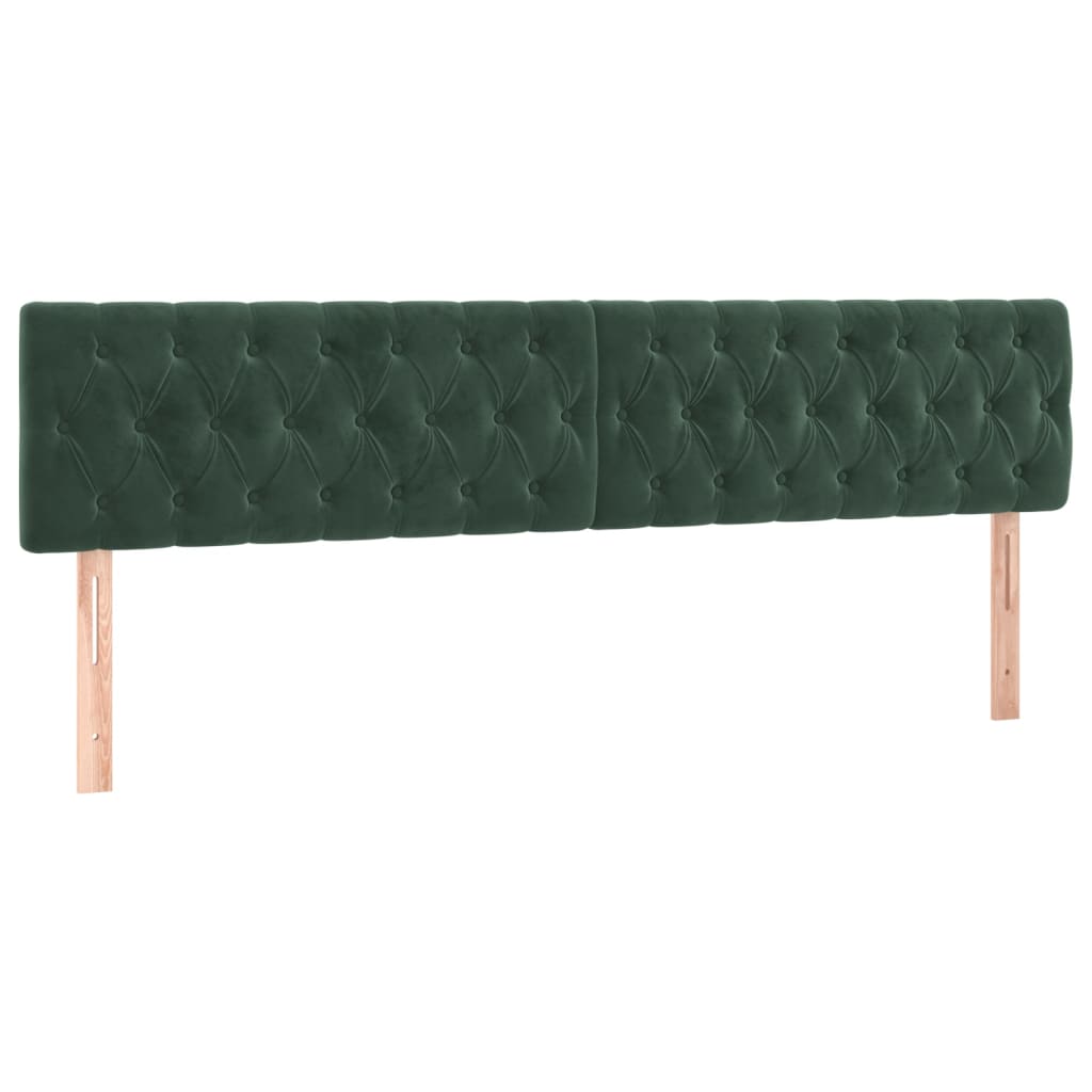 Box spring bed with mattress dark green 200x200 cm velvet