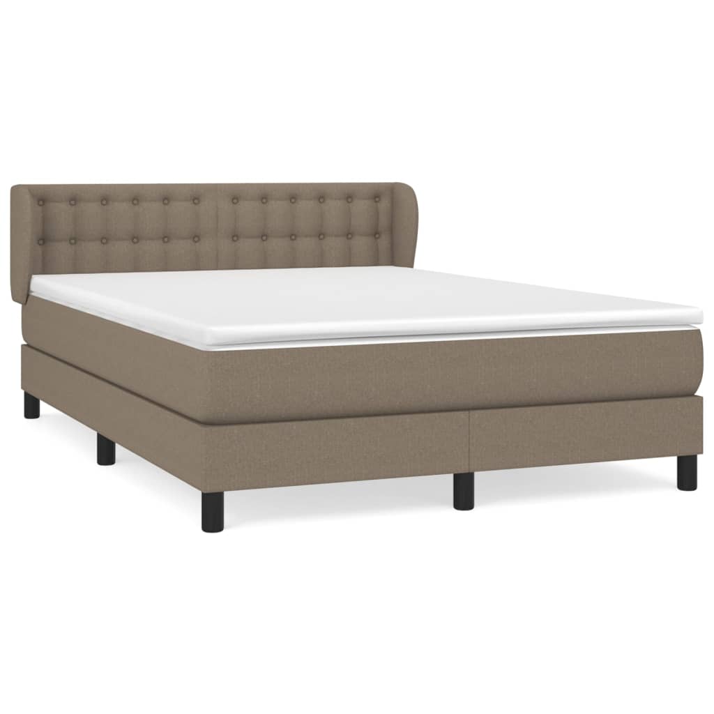 Box spring bed with mattress taupe 140x200 cm fabric