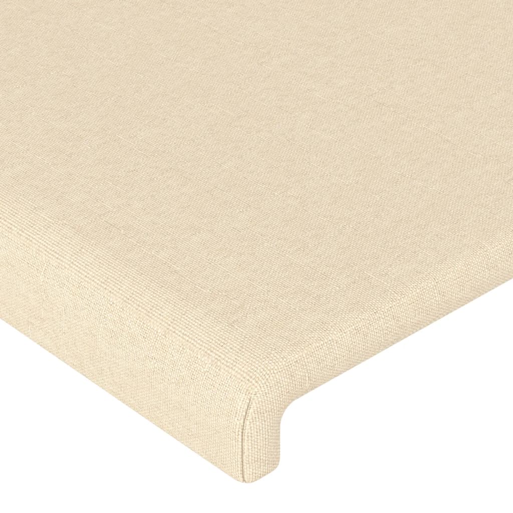 Bettgestell ohne Matratze Creme 90x190 cm Stoff
