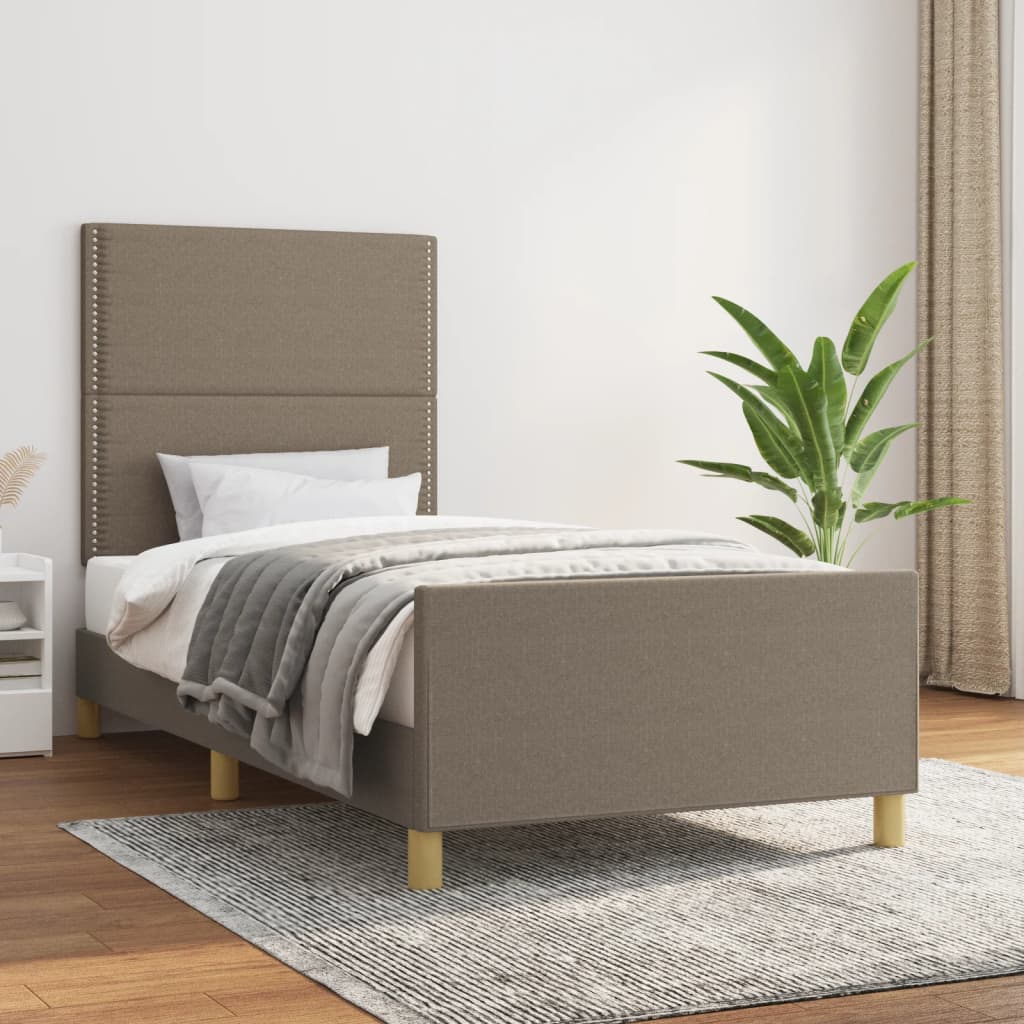 Bettgestell ohne Matratze Taupe 100x200 cm Stoff