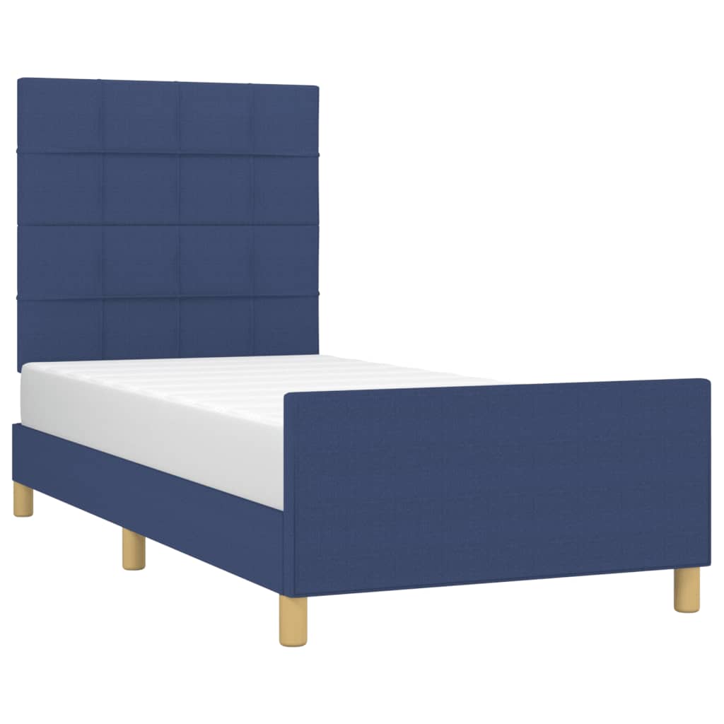 Bettgestell ohne Matratze Blau 100x200 cm Stoff
