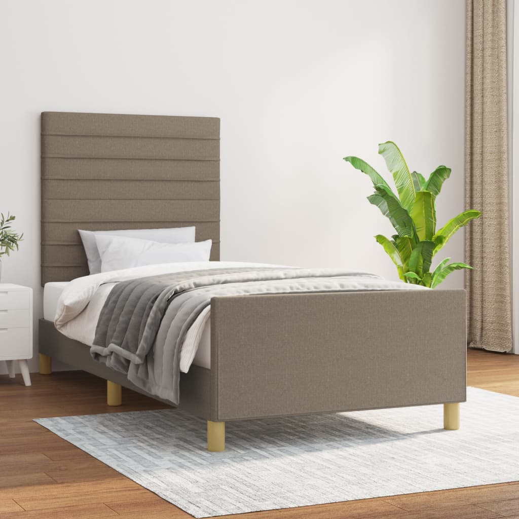 Bettgestell ohne Matratze Taupe 80x200 cm Stoff