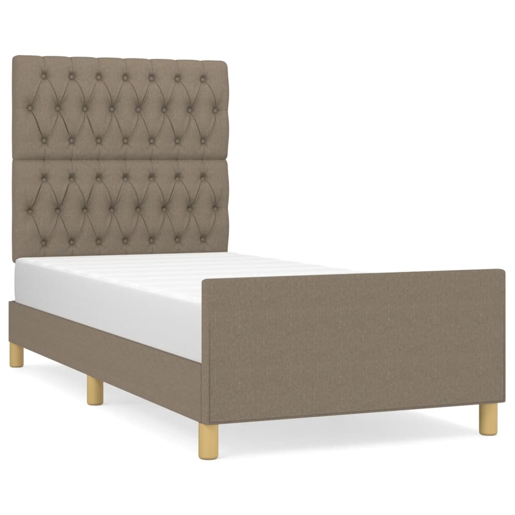 Bettgestell ohne Matratze Taupe 90x190 cm Stoff