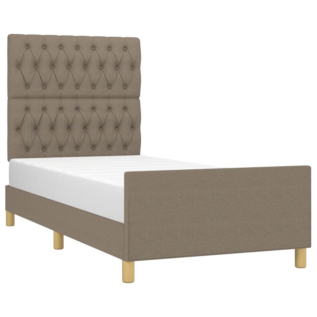 Bettgestell ohne Matratze Taupe 90x190 cm Stoff