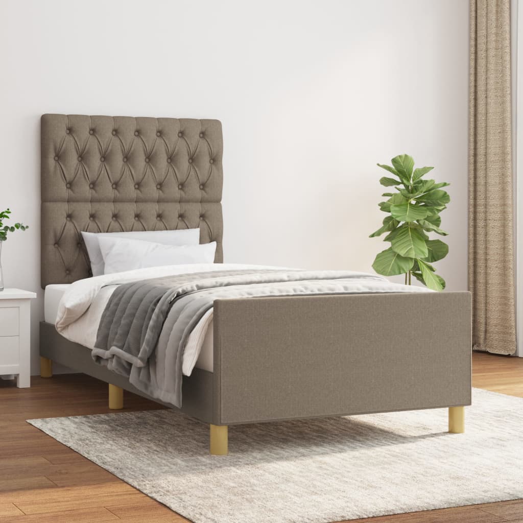 Bettgestell ohne Matratze Taupe 90x190 cm Stoff
