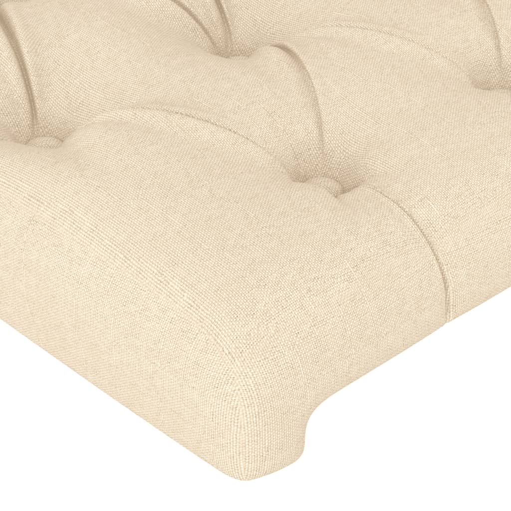 Bettgestell ohne Matratze Creme 90x190 cm Stoff