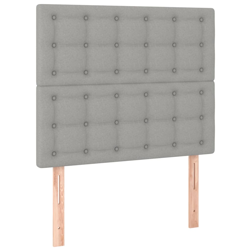 Bed frame with headboard light grey 80x200 cm fabric