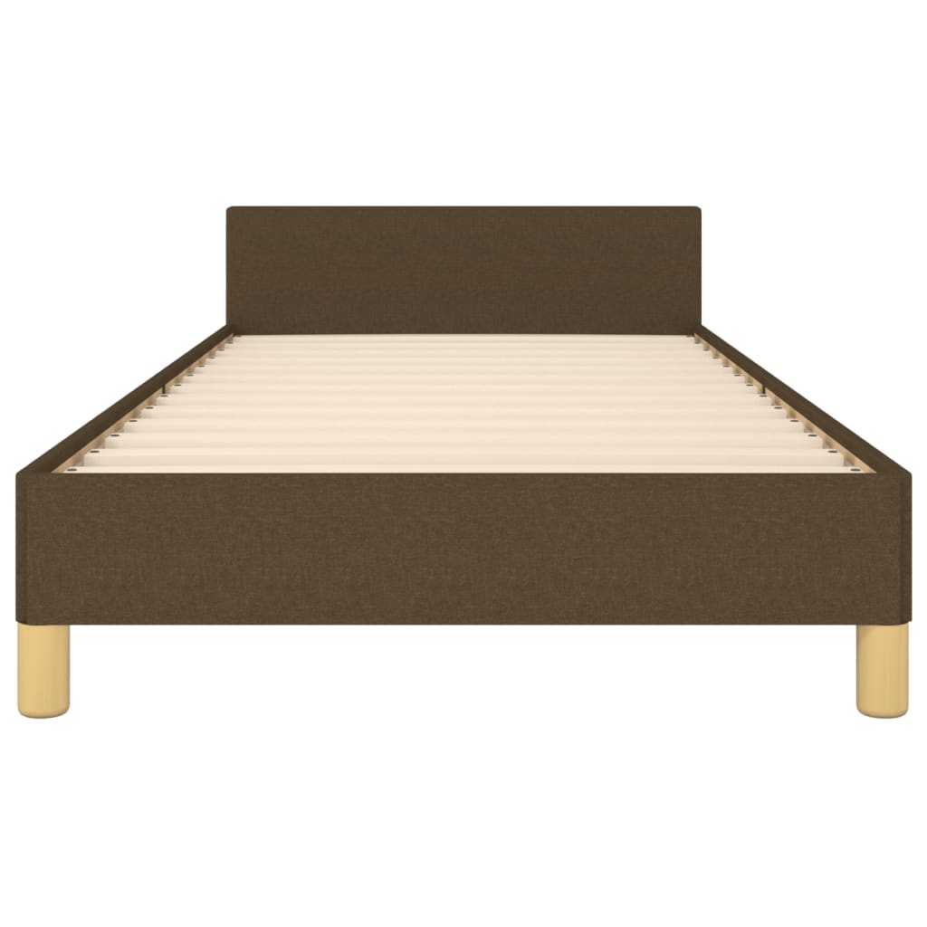 Bed frame with headboard dark brown 80x200 cm fabric