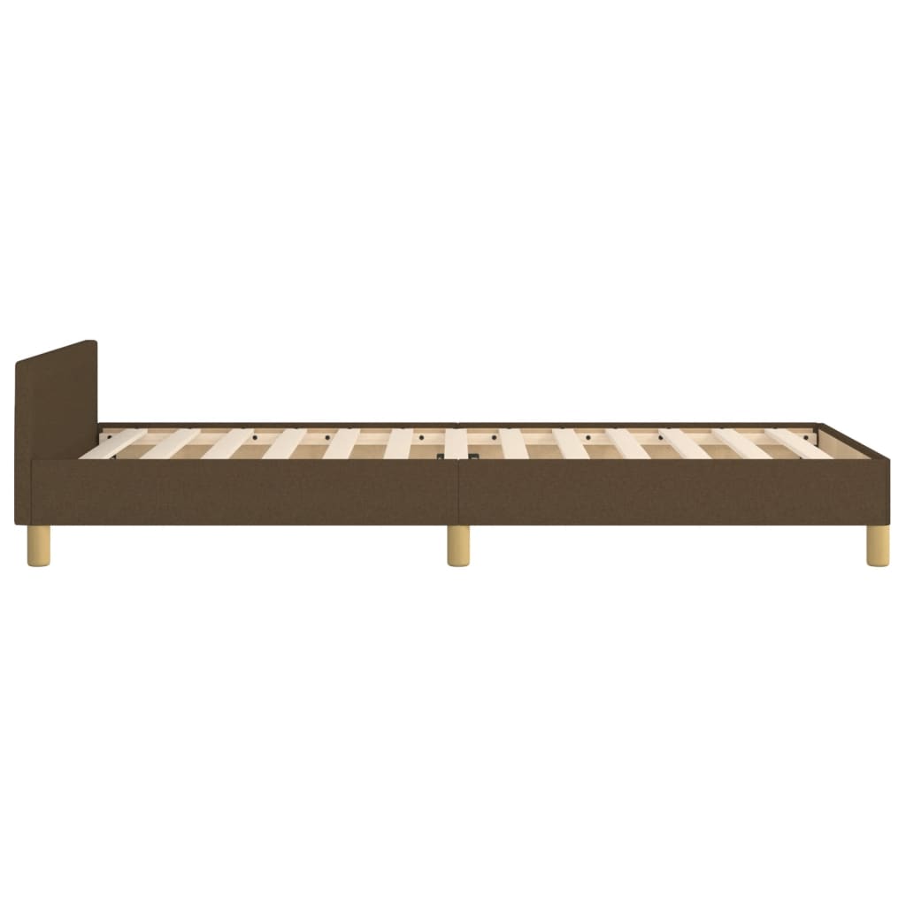 Bed frame with headboard dark brown 80x200 cm fabric