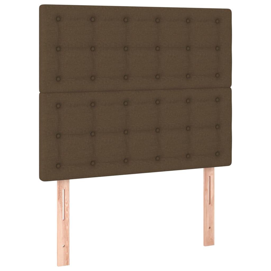Bed frame with headboard dark brown 80x200 cm fabric