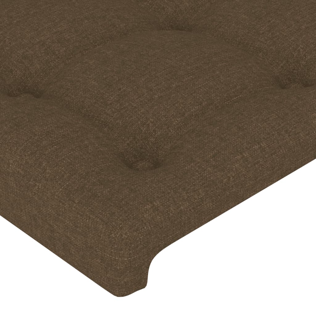 Bed frame with headboard dark brown 80x200 cm fabric