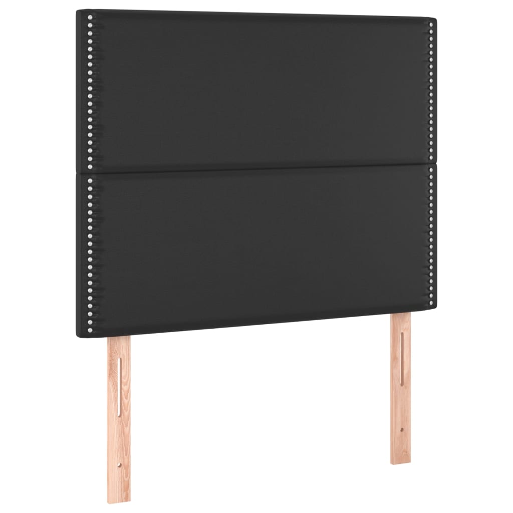 Bettgestell mit Kopfteil Schwarz 80x200 cm Kunstleder