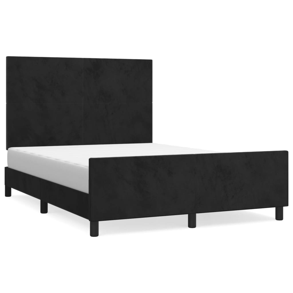 Bed frame without mattress Black 140x200 cm Velvet